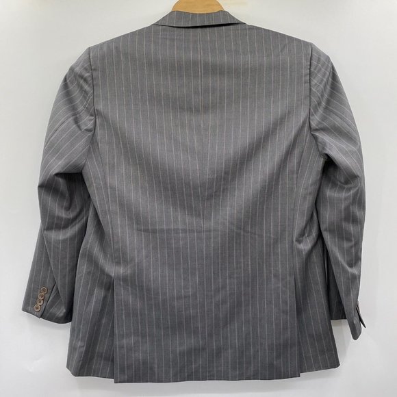 Ermenegildo Zegna Men's 44 Regular Traveller Gray Striped Wool Silk Blend Blazer - Picture 2 of 4